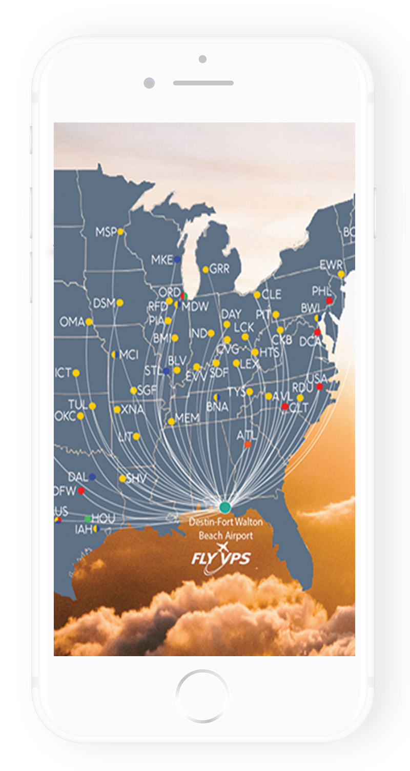 Cell Phone with Airline route map illustration for TeCMEN Industry Day